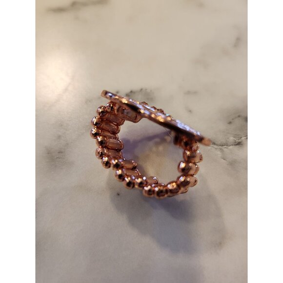 Paparazzi Find It In Your Heart Rose Gold Filigree Heart Ring Adjustable Band - Picture 2 of 4